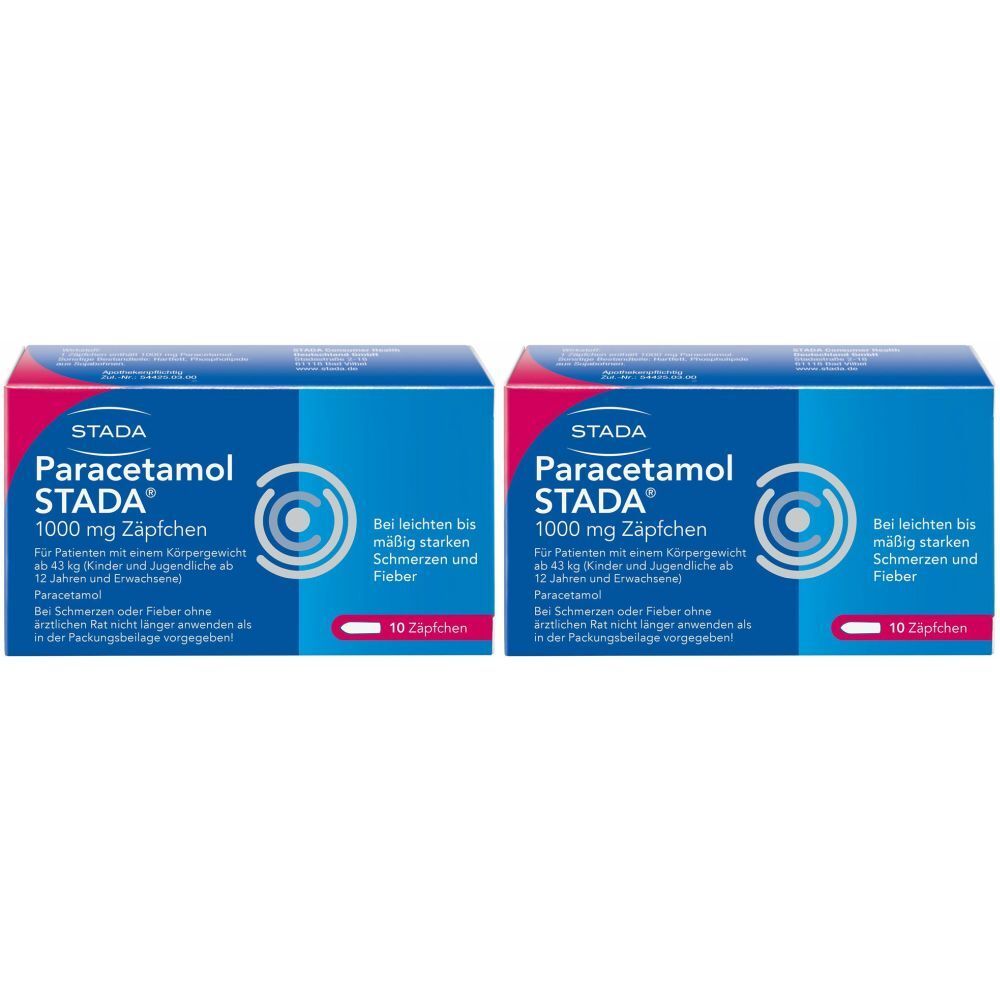 Paracetamol Stada 1000 mg Zäpfchen Doppelpack 2x10 St Suppositorien
