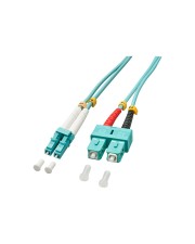 Lindy Patch-Kabel SC multi-mode M bis LC Multi-Mode M 20 m Glasfaser 50/125 Mikrometer OM3 halogenfrei (46396)