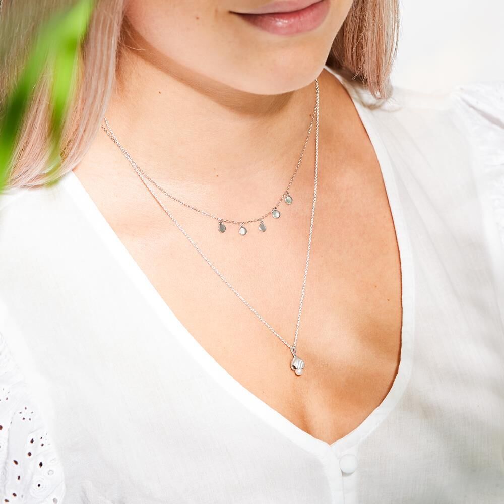 Unique Sterlingsilber Anhänger Muschel mit Perle silber