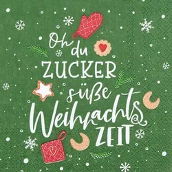 Home Fashion, Zuckersüße Zeit, Cocktail-Servietten aufgefaltetes Maß 25 cm x 25 cm, im Viertelfalz, 20 Stück pro Pack