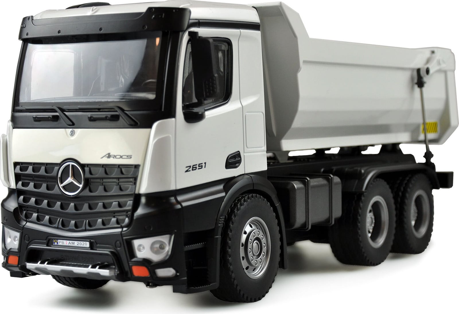 Amewi Mercedes vrachtwagen kipper PRO wit metaal 2,4 GHz