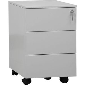 G-Office Rollcontainer MPS/PM.3, aus Metall, lichtgrau, mit 3 Schubladen, abschließbar