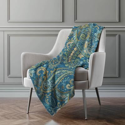 Addison Rugs Premium Machine Washable Paisley Sherpa Throw Blanket