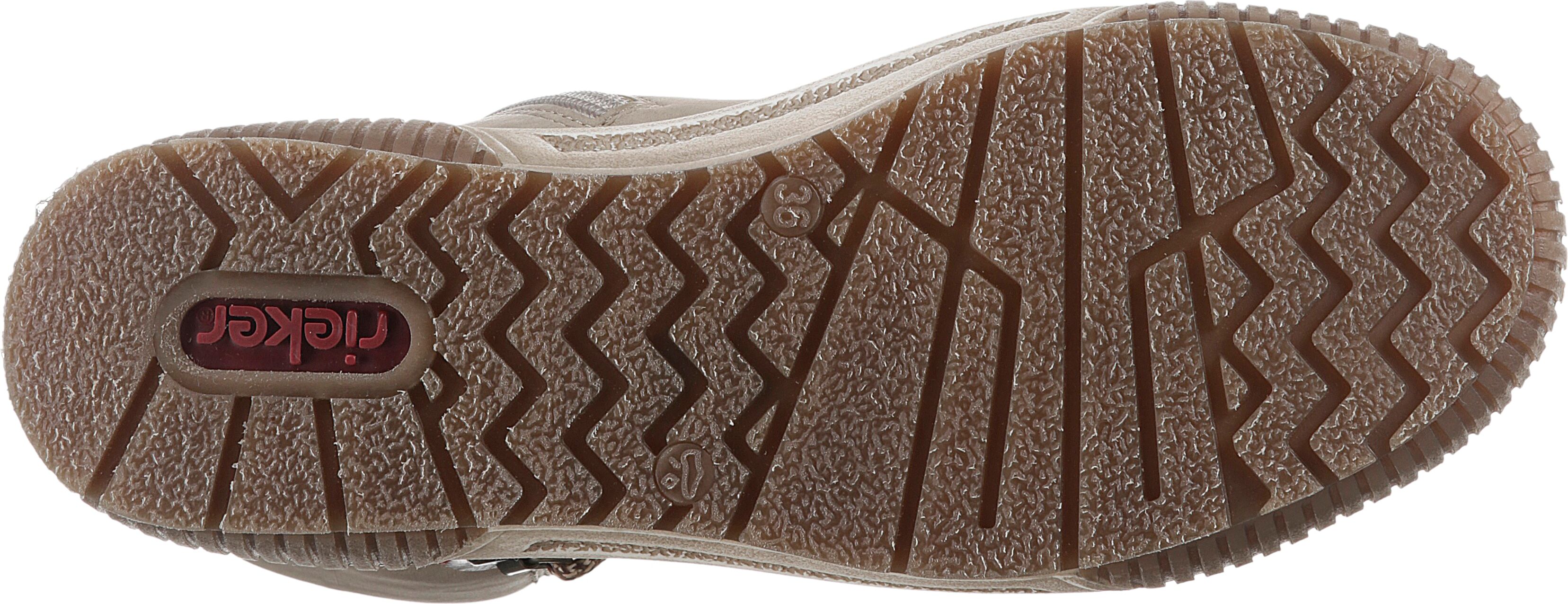 Schnürboots RIEKER, Damen, Gr. 39, Textil, grau (beige), Lederimitat, Schuhe Schnürboots, mit herausnehmbarer SoftFoam-Einlegesohle beige 39, Textil