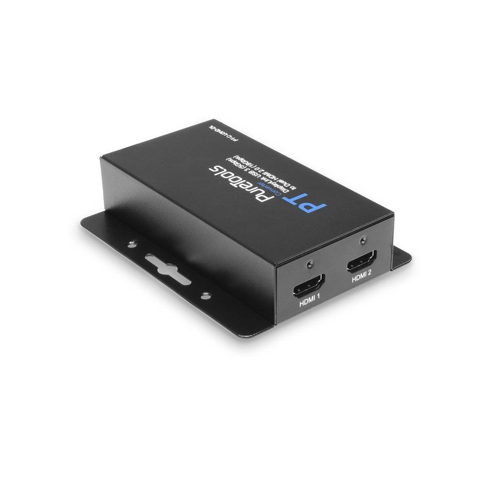 PureTools - USB3 zu Dual HDMI2.0 Display Link Konverter - Display Link USB 3 (5Gbps) zu Dual HDMI2.0 (18Gbps) PT-C-U3HD-DL