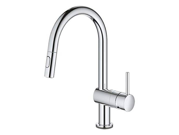 GROHE Minta Touch, Küchenarmatur mit Touch Bedienung, 360° schwenkbar Wasserhahn Küche, herausziehbare Brause 2 Strahlarten, hoher Auslauf für große Töpfe, einfache Montage (chrom, 31358002)