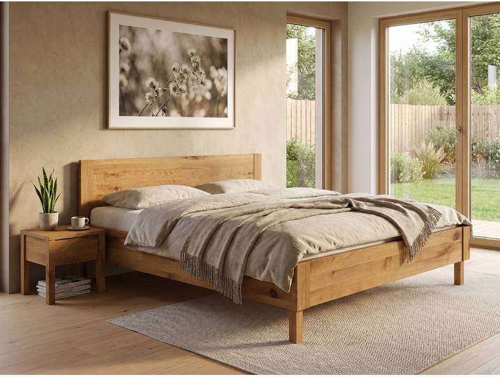 Bett „Max“ Wildeiche 90 x 190 cm Massivholz Wildeiche