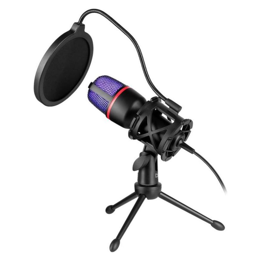 Defender FORTE GMC 300 Kabelgebundenes Mikrofon mit STREAM RGB USB-Streaming-Stativ (64631)