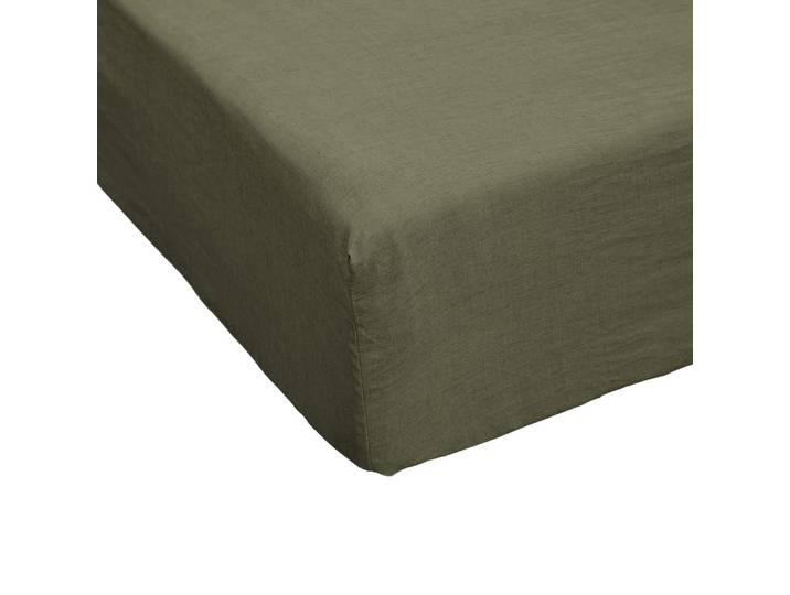 Drap housse lin français unie 140x190 cm