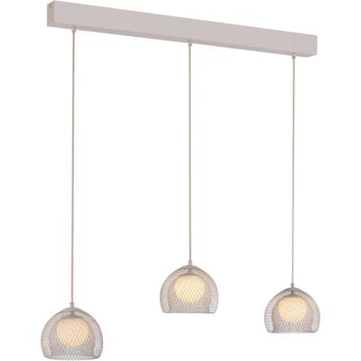Pendelleuchte "MESH", weiß (sandbrise), 3, Ø 19cm H: 120cm, 1 Stk., SCHÖNER WOHNEN-KOLLEKTION, Leuchten, 3-flammig, höhenverstellbar, Sandbrise – stimmungsvolles Licht, Pendelleuchte