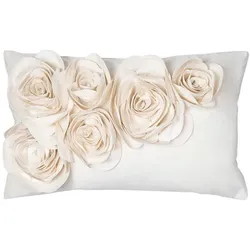 pad Kissenhülle Floral 30 x 50 cm Polyester Beige Natural