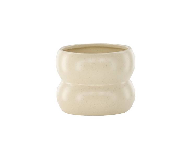 Blumentopf Orin - im dezenten Design aus Keramik - Beige - Luxusbetten24