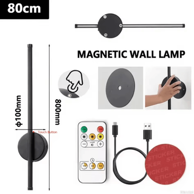Inspire Picks 50cm 80cm Rechargeable Wireless LED Wall Sconce Modern Dimmable Wall Light With Remote Control 80cm dimming black