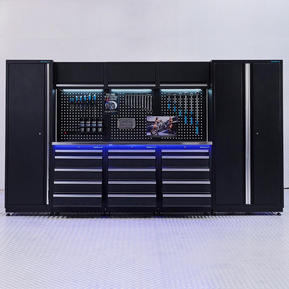 Datona Werkplaatsinrichting PREMIUM RVS met 3 ladekasten - 354 cm