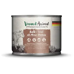 Venandi Animal Monoprotein 200g Katzennassfutter Sparpaket 12 x 200 Gramm Kalb