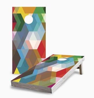 Skip's Garage Retro Mosaic Regulation 2x4 Cornhole Game Set