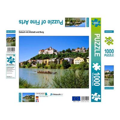 CALVENDO Puzzle Salzach mit Altstadt und Burg | 1000 Teile Lege-Größe 64x48cm Foto-Puzzle für glückliche Stunden