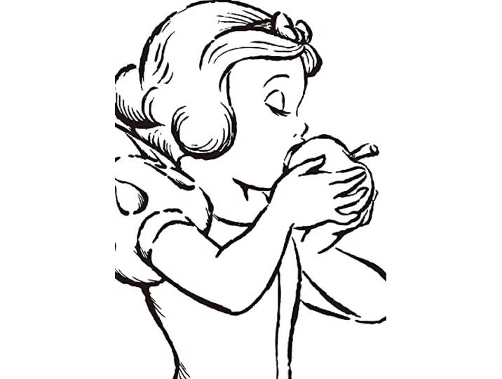 Komar Snow White Apple Bite - white - Größe: 50 x 70 cm, Wandbild, Poster, Kunstdruck (ohne Rahmen), Disney