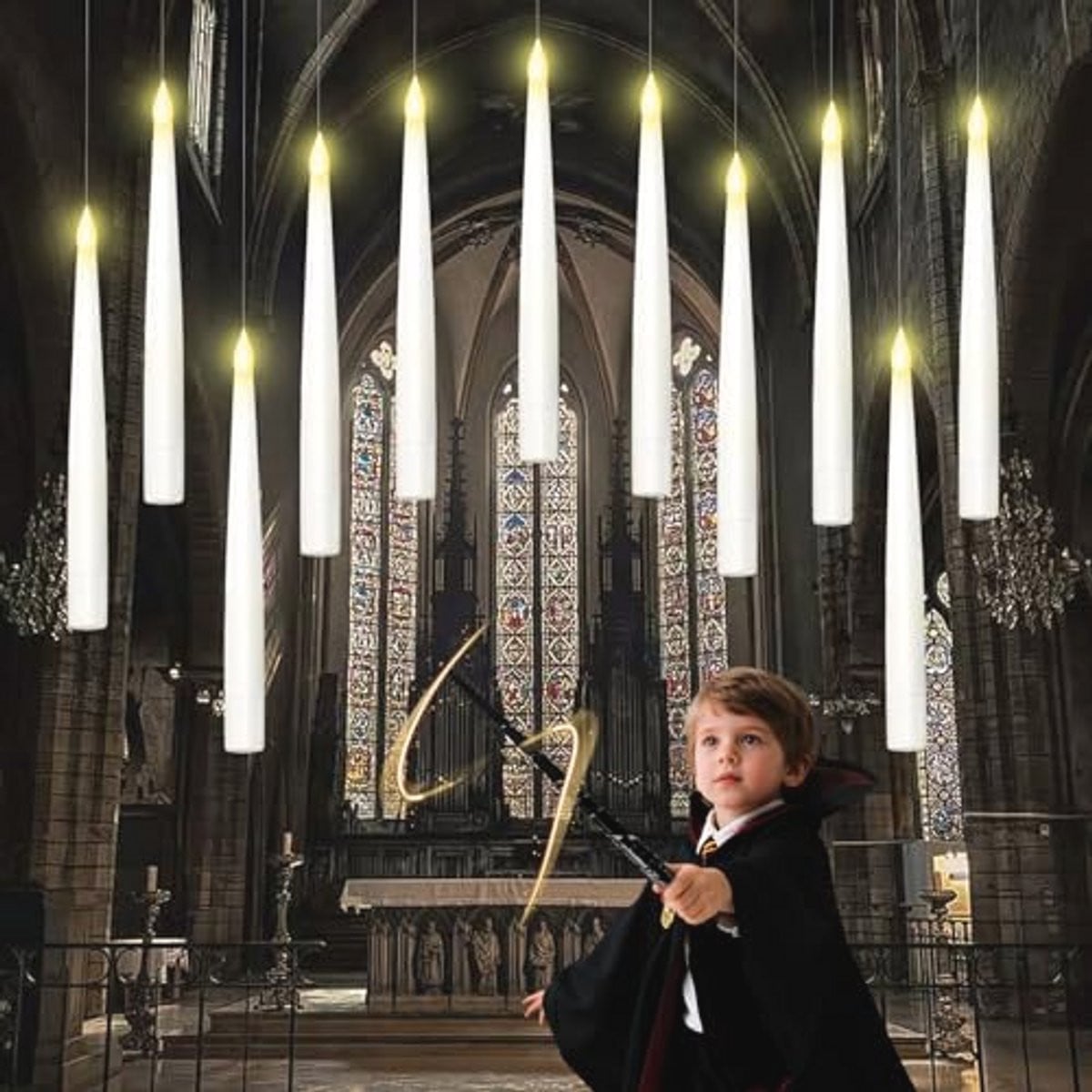 Zwevende LED Kaarsen Set met Afstandsbediening - 12 Stuks voor Feestdecoratie