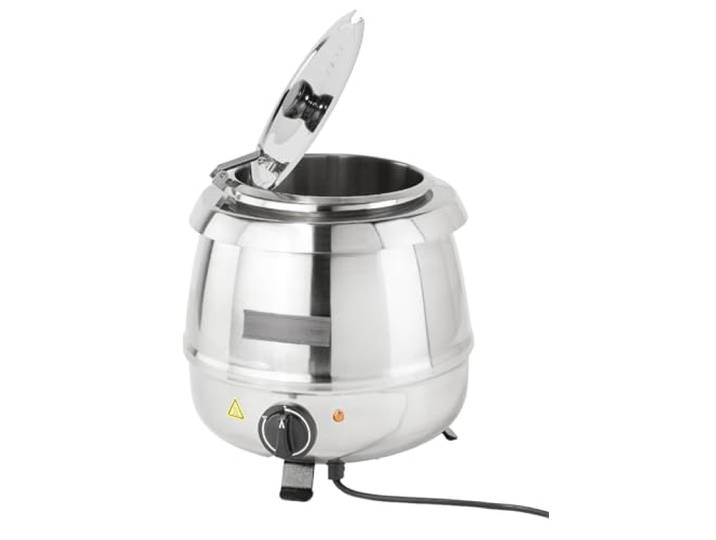 METRO Professional Suppentopf GSK2009, Edelstahl, drehbarer Deckel, 9 L, abnehmbare Schüssel, 400 W, silber