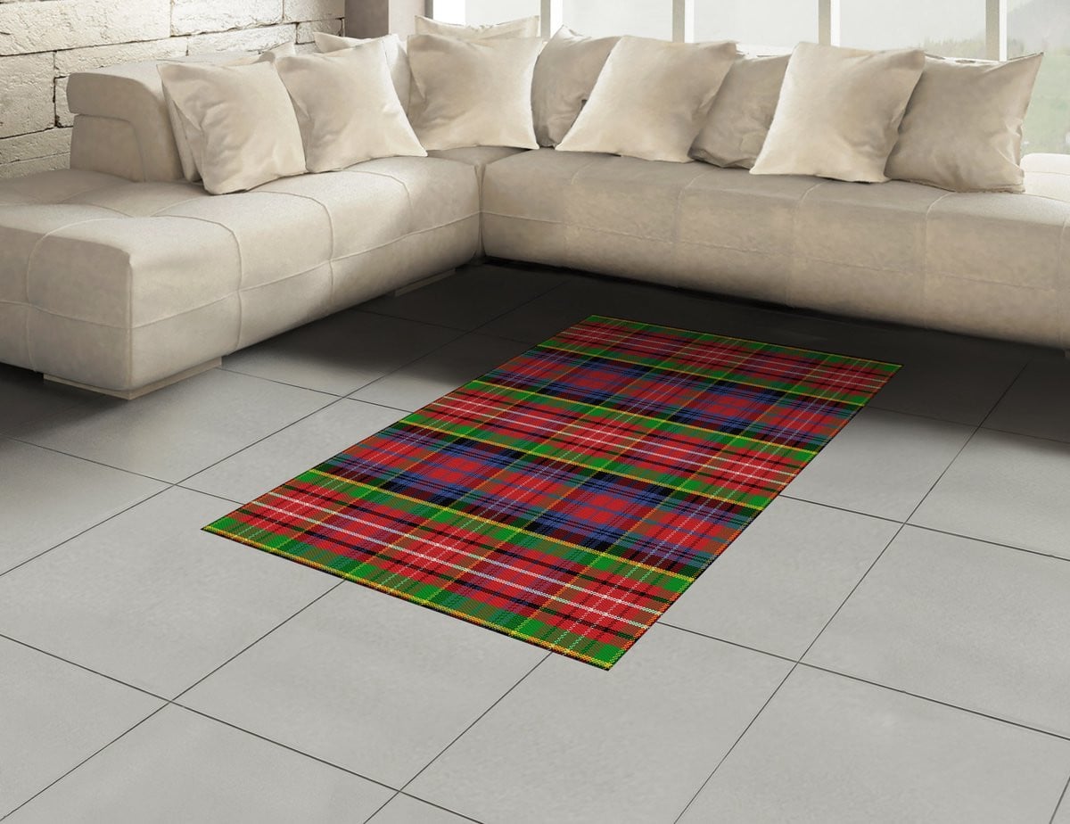 ABAKUHAUS Caledonia geruit tapijt, roodgroen, 120 x 180 cm
