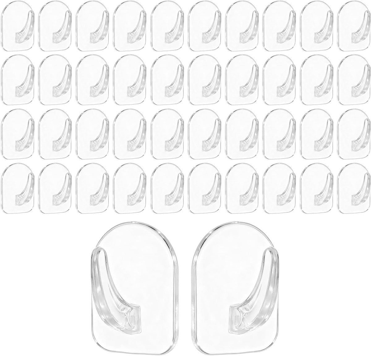 Dailygoods Zelfklevende Kleefhaken - 40 stuks - Transparant - Kunststof - 3 x 2,3 cm