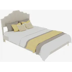 STILVORA Bett 160x200 Beige Stoff Metall Minimalistisch Stabil Weiches Kopfteil Komfort Schlafzimmermöbel Einfache Montage
