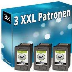 Druckfuxx, Druckerpatrone, 3x DRUCKER TINTE PATRONE für HP 62-XL ENVY 5644 5646 5660 7640 DeskJet 5645 AiO