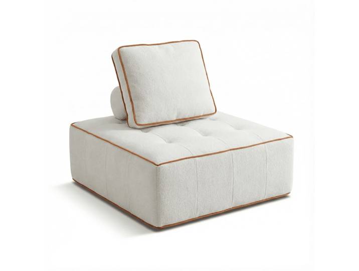 Fauteuil Zen 1 place - blanc et orange