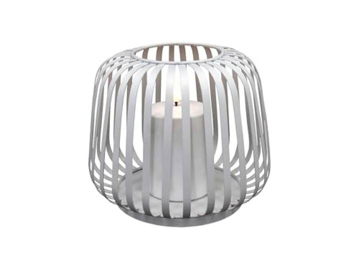Candela Lights LED Solar Laterne für Aussen & Innen Metall Dämmerungsautomatik Timer LED Kerze wetterfest & Akku Outdoor Gartenlaterne (White, 17x20cm)