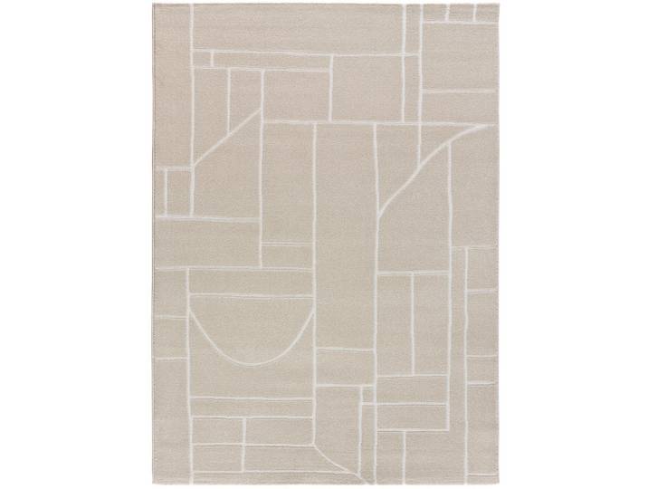 Atticgo Webteppich Creme Hl-Ethnic 160/230 cm, Abstrakt, Rechteckig, 160x230 cm, antistatisch, für Fußbodenheizung geeignet, leicht zusammenrollbar, Teppiche und Böden, Teppiche