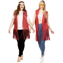 Fransenweste "Hippie", dunkelrot