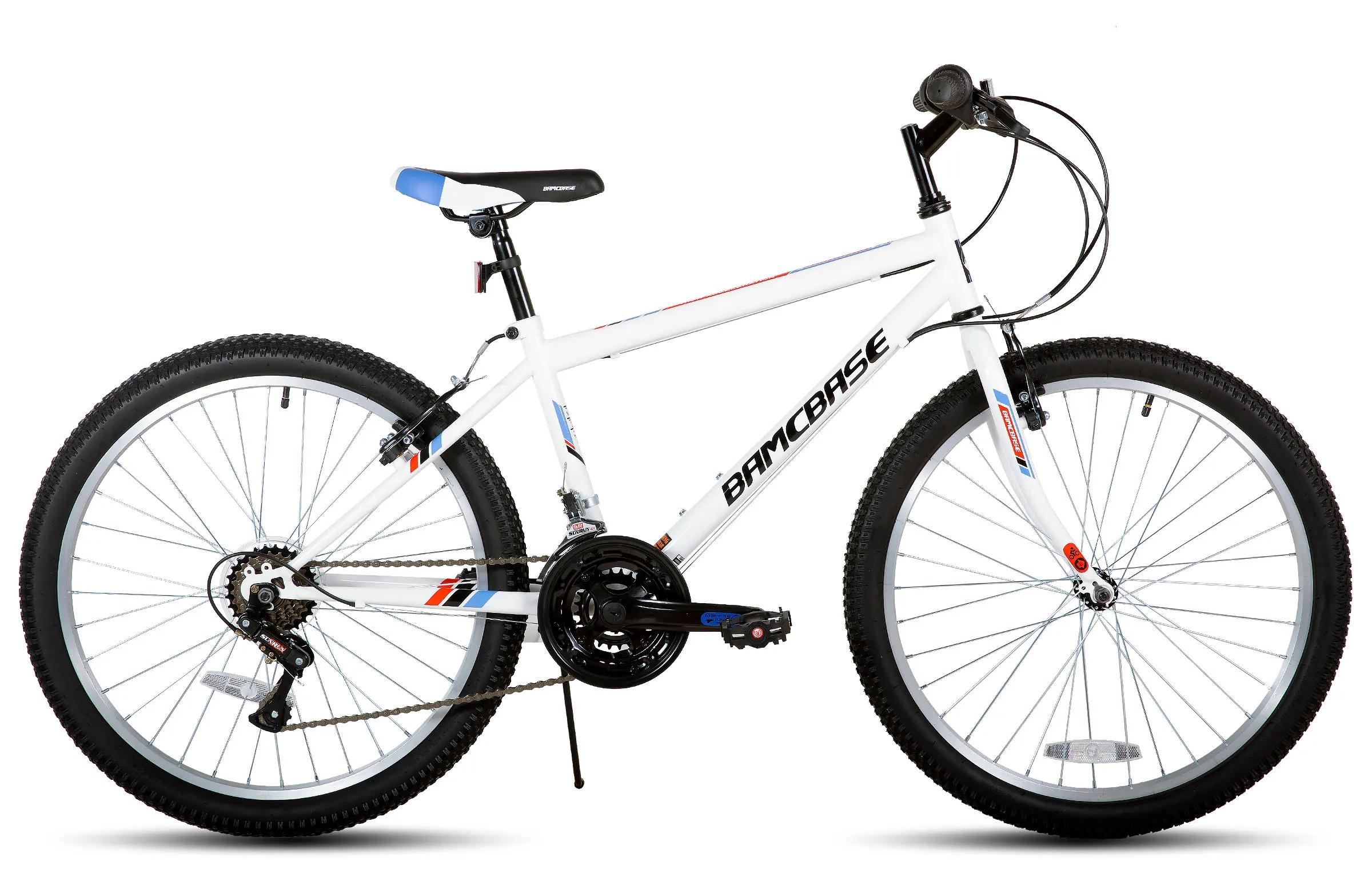 Mountainbike - MTB 61 cm Laufräder - 18 Gänge - Rahmen aus Hochkohlenstoffstahl - Doppelte V-Bremse - Unisex Erwachsene - Weiß
