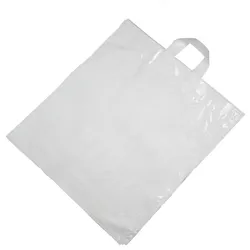 DayBays 100 Stk. Schlaufentragetaschen 45+10x55 cm LDPE weiß lose mit Schlaufengriff