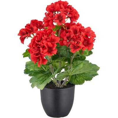 Kunstpflanze CREATIV GREEN "Geranie", rot, H:36cm, Kunststoff, Kunstpflanzen, Kunstpflanze, in UV-beständiger Ausführung