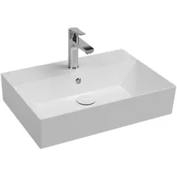 Isvea SistemaZ Waschtisch 10SF50060 Überlauf, Hahnloch, 60cm, weiß