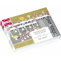 Busch 6027 H0 Set Verkehrszeichen inkl. Zebrastreifen zum Aufreiben Bausatz