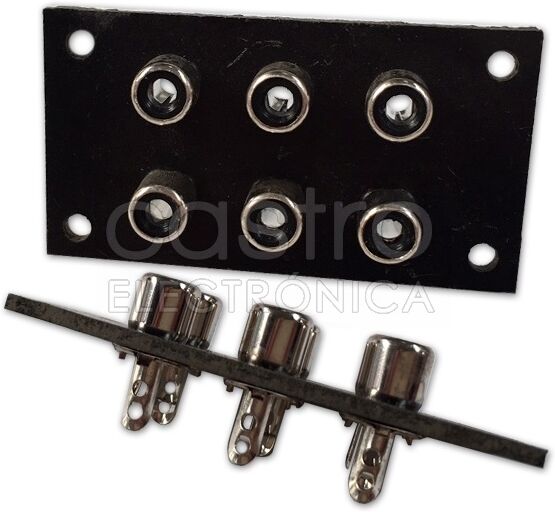 Base 6x RCA Femea p/ Painel