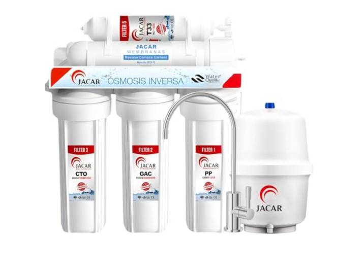5 Stufen Umkehrosmose Wasserfilter System mit 50 Gpd Membran für reines Trinkwasser inklusive 5L Kokos Aktivkohlefilter Untertischfilter Armatur ABS Gehäuse
