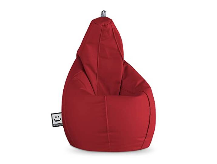 Happers Sitzsack Birne aus Kunstleder Indoor Granatrot XXL