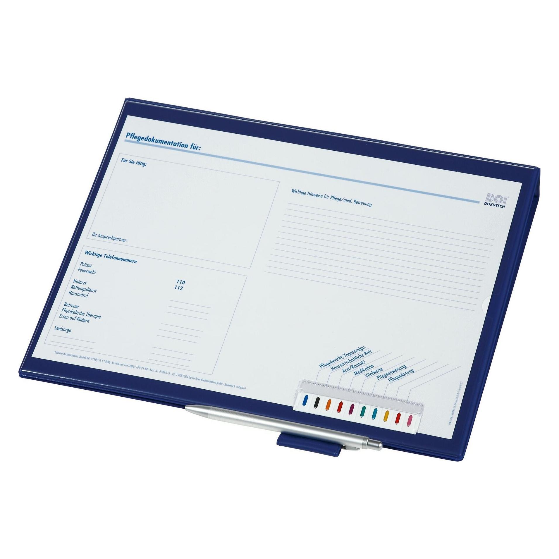 Boi Dokutech Click-Plus Ambulant Patienten-Dokumentationsmappe 2-Ringe blau 3,5 cm DIN A4 (A4, 1x) (9208-00884-B)