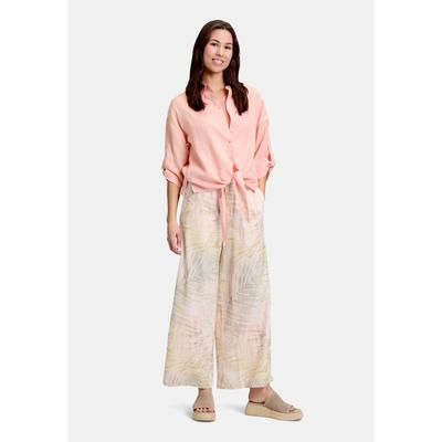 Kurzarmbluse CARTOON "Damen mit Kragen", Damen, Gr. 34, rosa (light peach), Obermaterial: 100% Leinen, lässig geschnitten normal, Blusen
