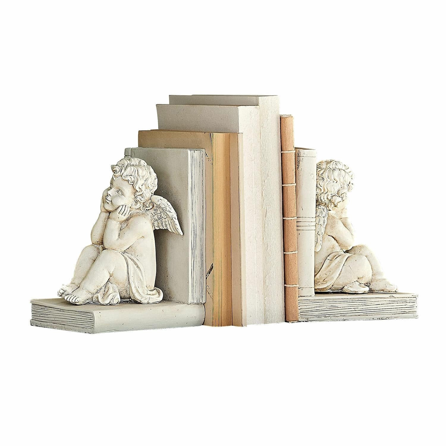 Loberon Boekensteun set van 2 Yrene antiekwit