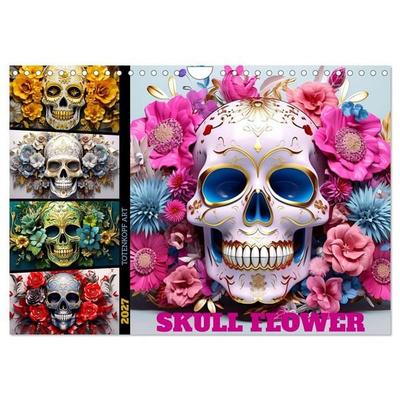 Skull Flower - Totenkopf ART (Wandkalender 2027 DIN A4 quer), CALVENDO Monatskalender