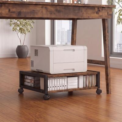 No 2 Tier Printer Stand Under Desk with Wheels, - 19.7 x 15.7 x 7.9
