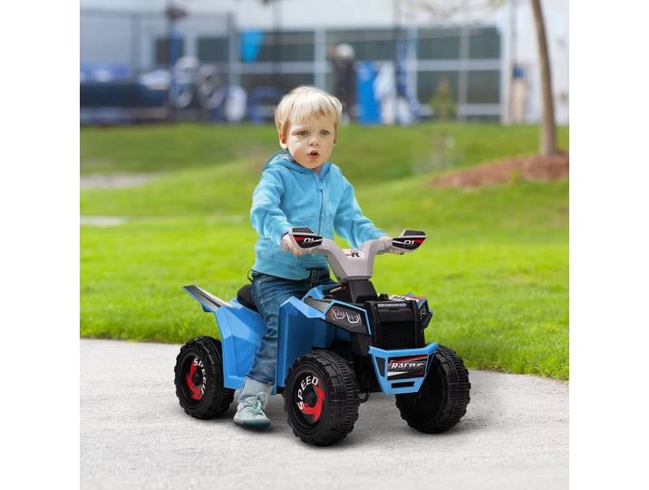 HOMCOM Quad électrique pour enfants, 2,5 km/h, marche avant & arrière, pour 18-36 mois, Bleu