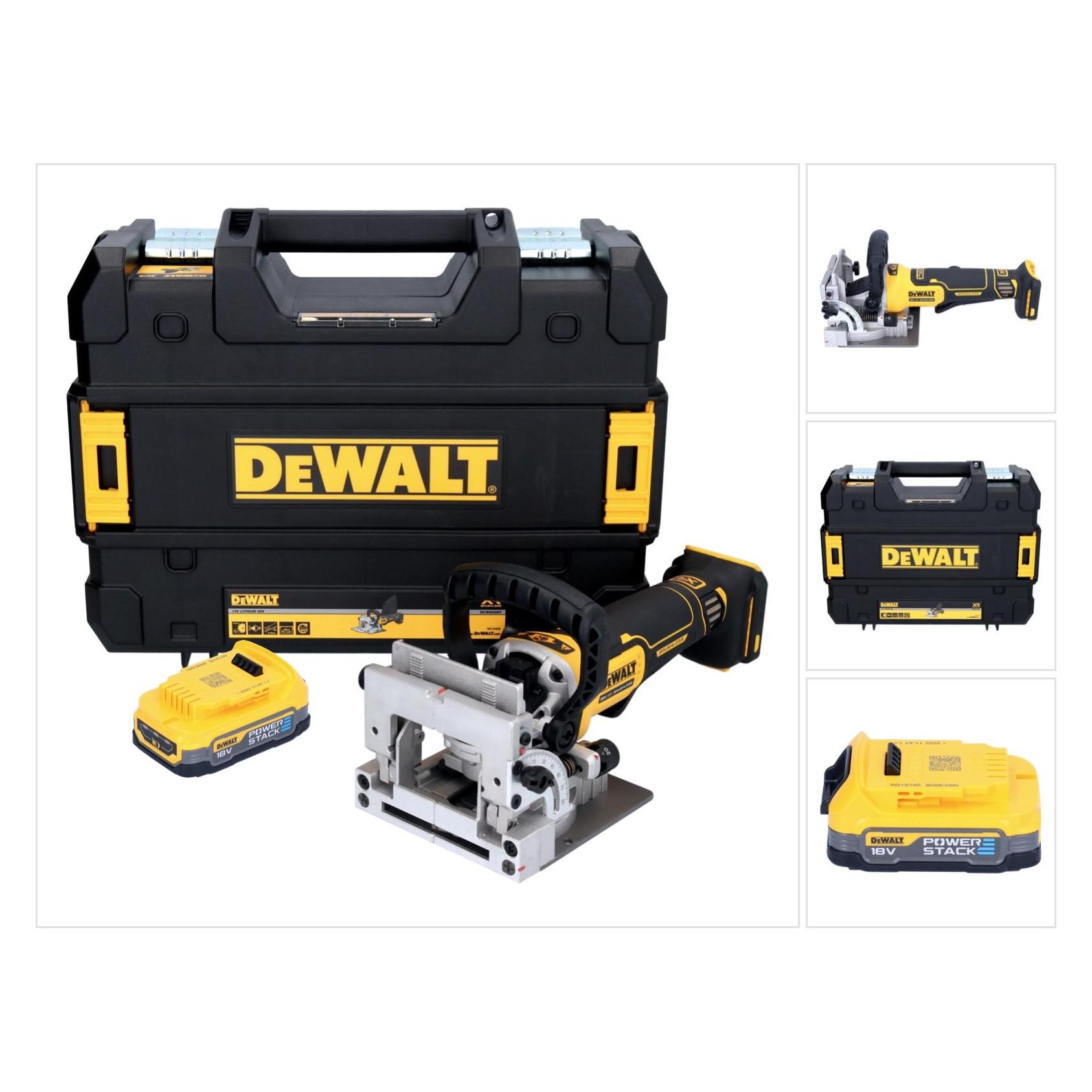 DeWalt DCW 682 NT Akku Flachdübelfräse 18 V 102 x 20 mm Brushless + 1x Powerstack Akku 1,7 Ah + (Flachdübelfräse) (40727352)