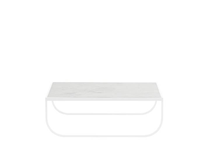 Asplund Table basse Tati Low marbre blanc, support blanc