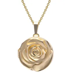 trendor 15068 Halskette mit Rosen-Medaillon Gold auf Silber 925, 42 cm