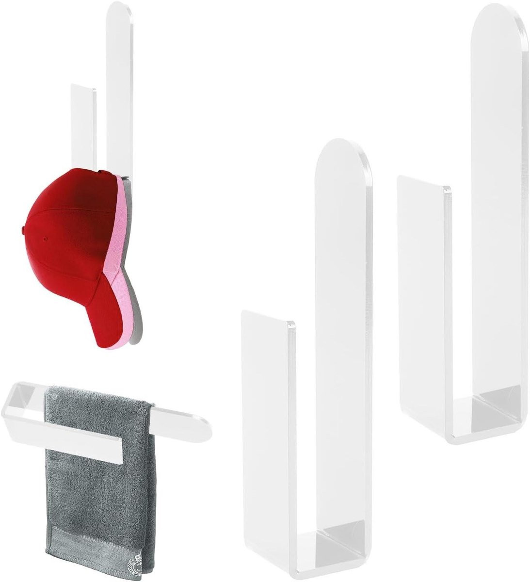 Acryl Hoedenrek Transparant - Muurhanger Organizer voor Caps - Lengte: 22 cm